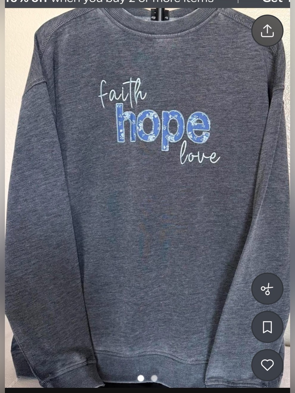 Chicka -D oversized sweatshirt charcoal size small